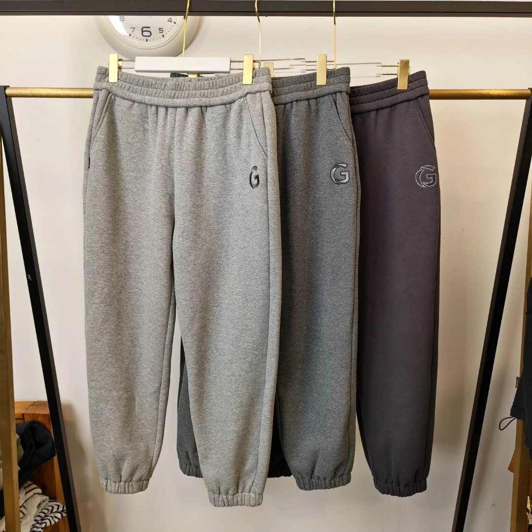 【禾女服饰】250369加绒束脚大G卫裤