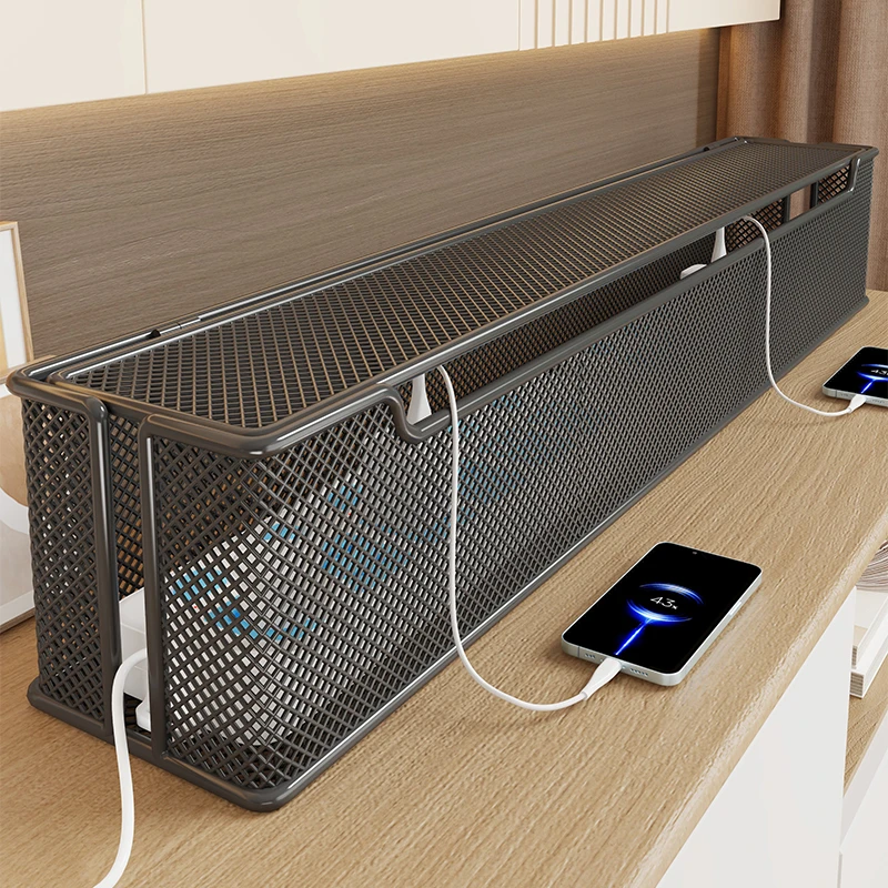 电线收纳盒桌上插座插排大容量收纳神器电源线数据线充电器整理架