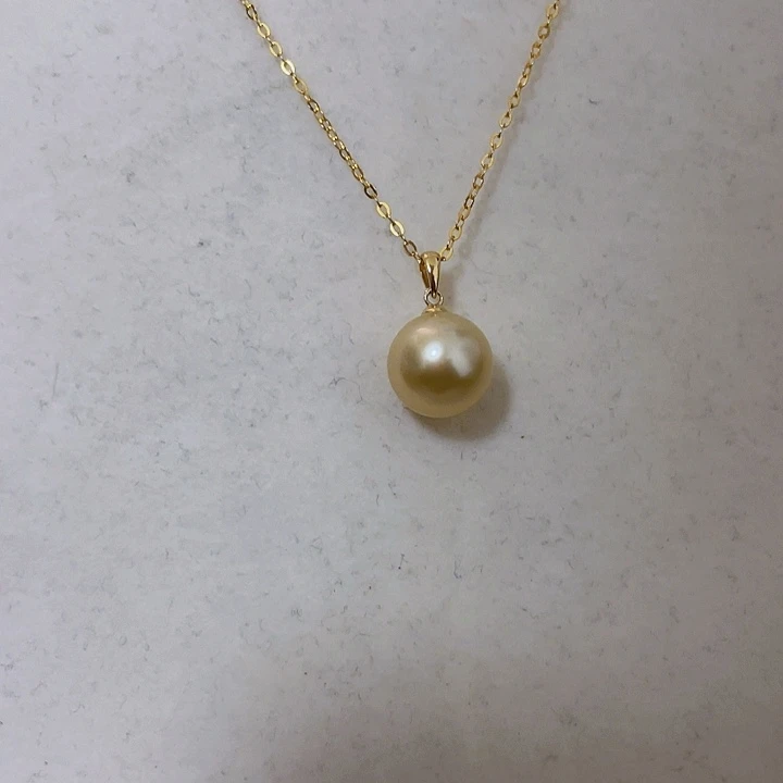吊坠(不含链)18K金镶嵌海水珍珠