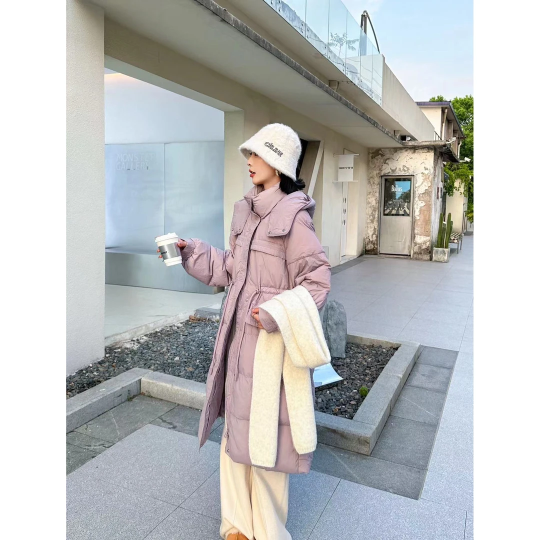 反季新款白鸭绒中长款羽绒服冬季必备811