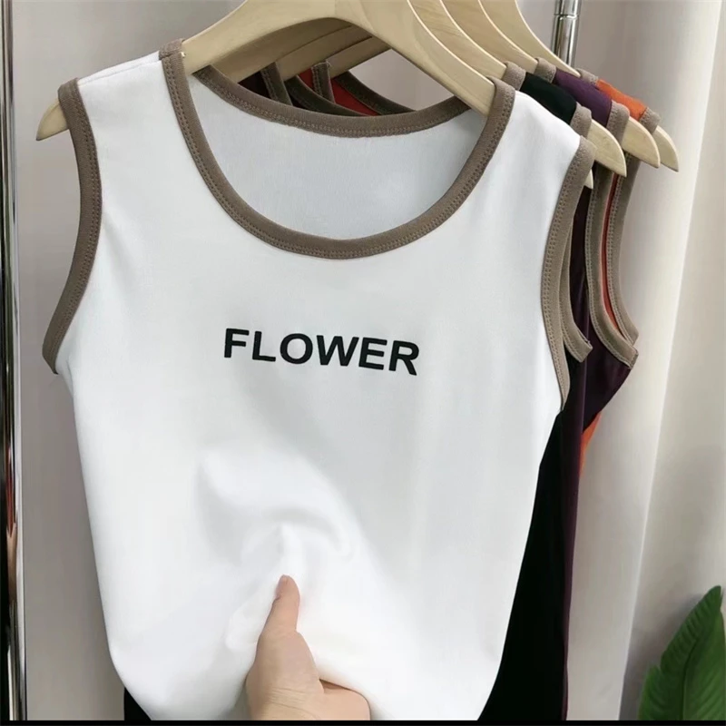 夏季新款宽松大码女背心印花无袖显瘦时尚休闲百搭女背心打底上衣