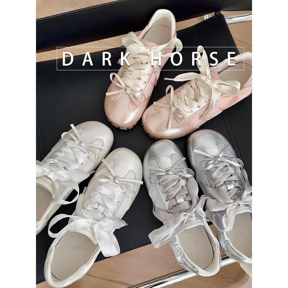 5CM内增高软底芭蕾舞鞋女2025夏新款时尚单鞋休闲德训鞋女学生