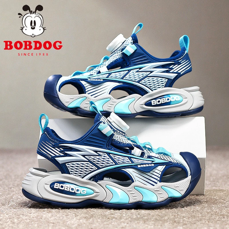 巴布豆童鞋男童凉鞋夏季2025新款儿童包头防踢凉拖男孩运动沙滩鞋