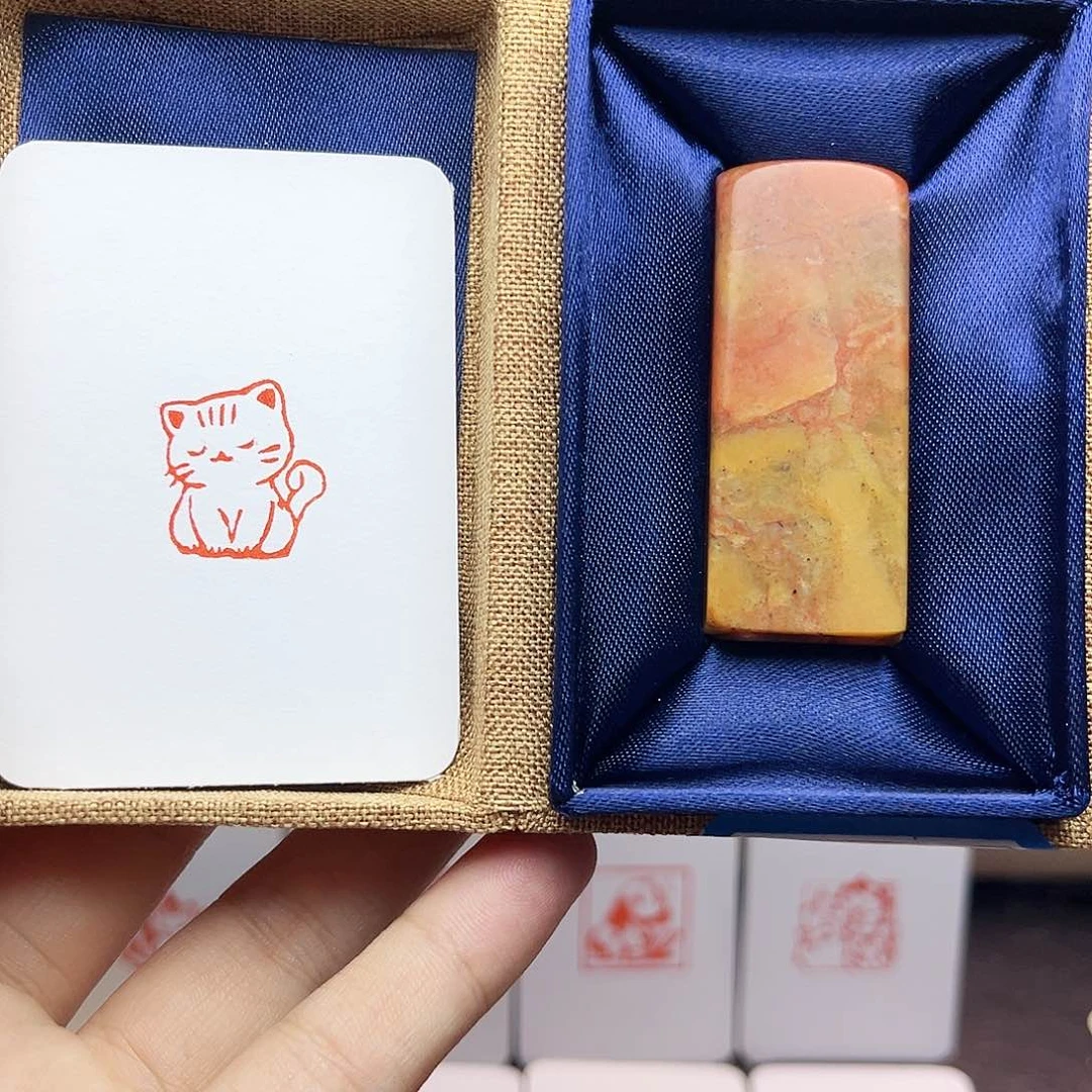 寿山石印石乖猫2.0 手工篆刻