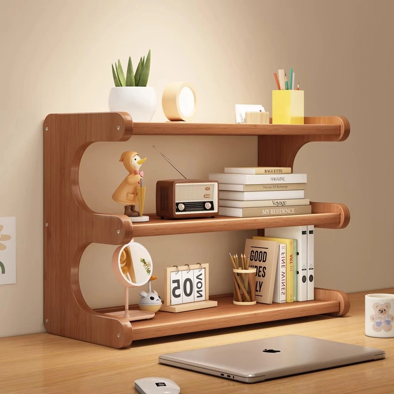 简易书柜桌面书架宿舍收纳好物书桌转角置物架办公桌上小柜子学生