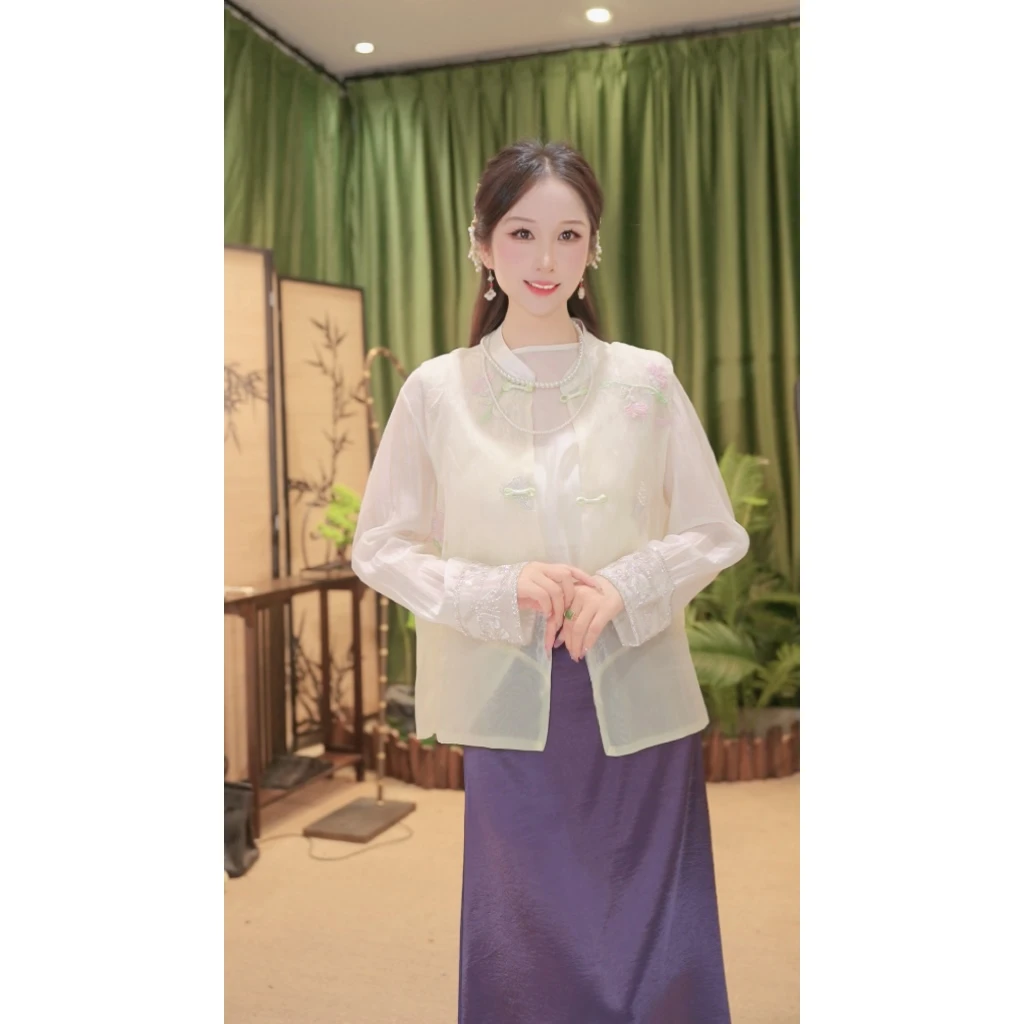 【罗兰】32新中式国风春秋时尚百搭女重工刺绣马甲