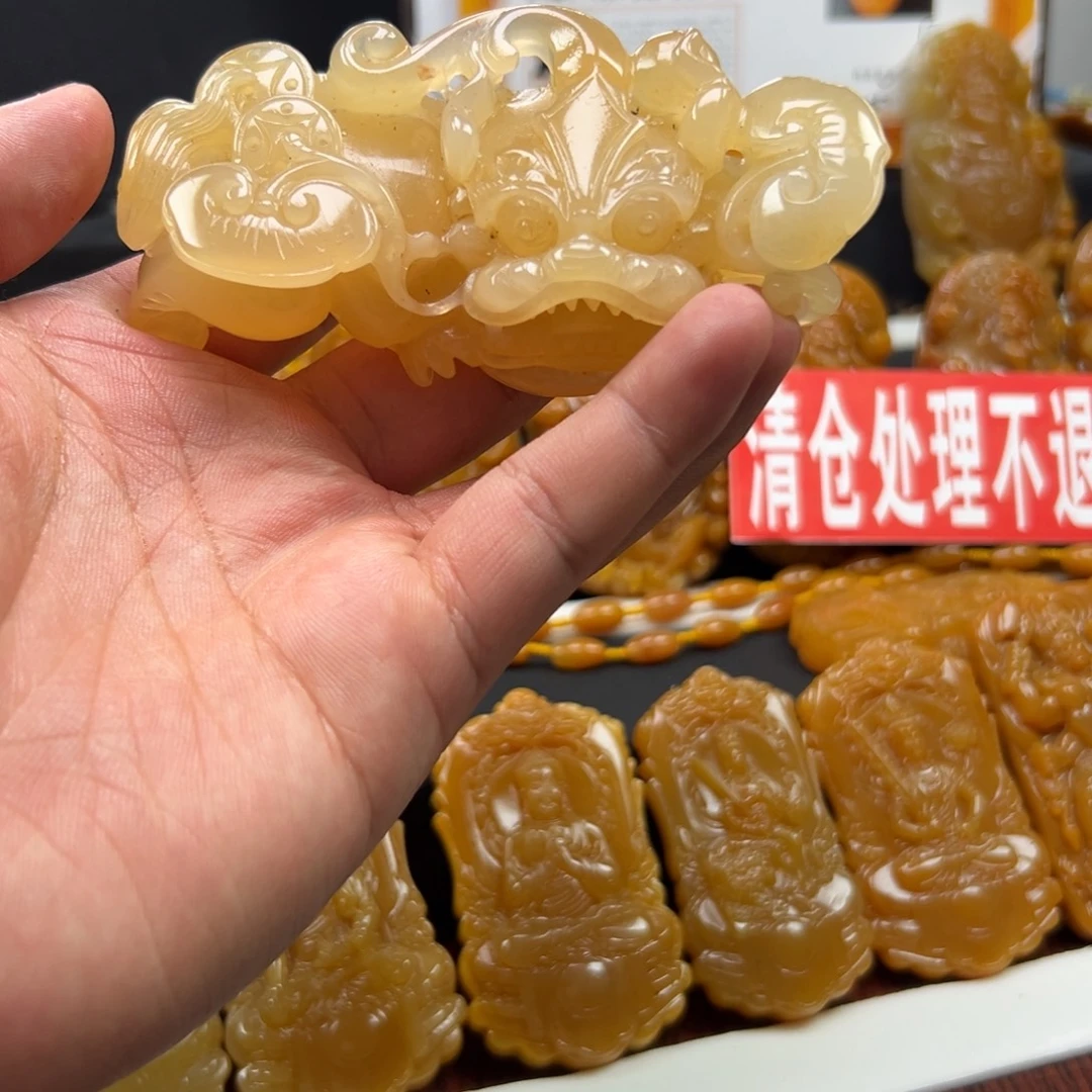 石英质玉（黄龙玉）未镶嵌多样性发货，发其一