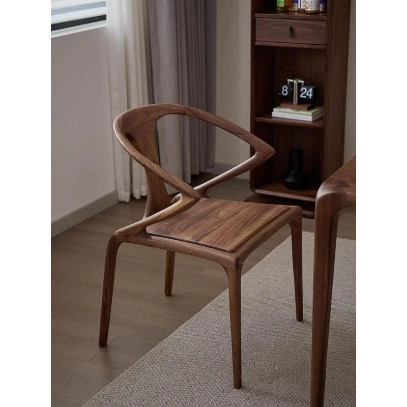 北美黑胡桃木椅子剑椅扶手餐椅