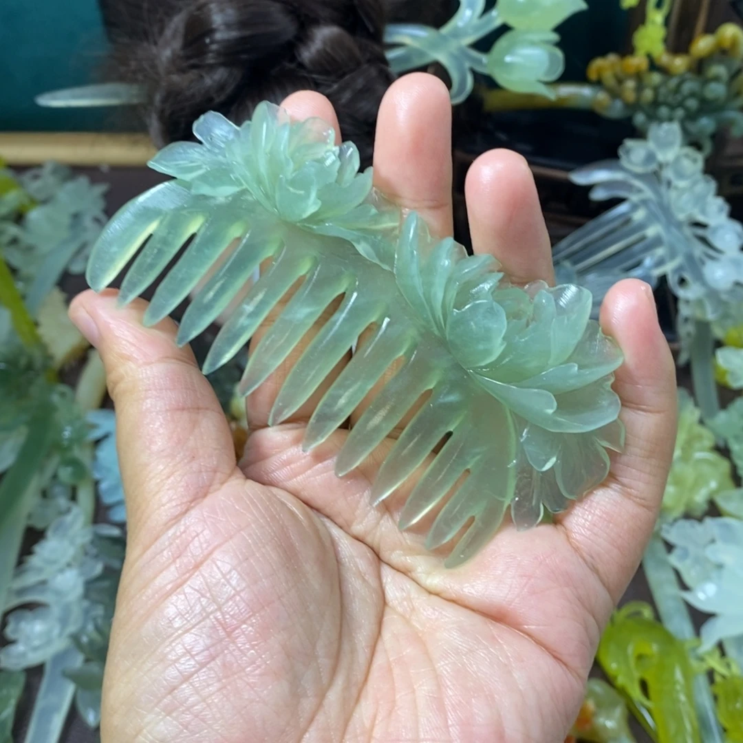 蛇纹石玉未镶嵌发饰