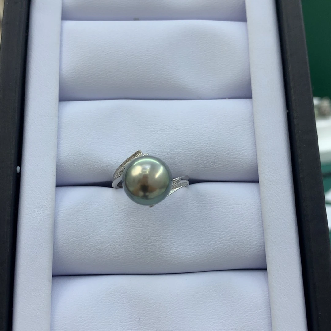 海水珍珠戒圈银S925镶嵌