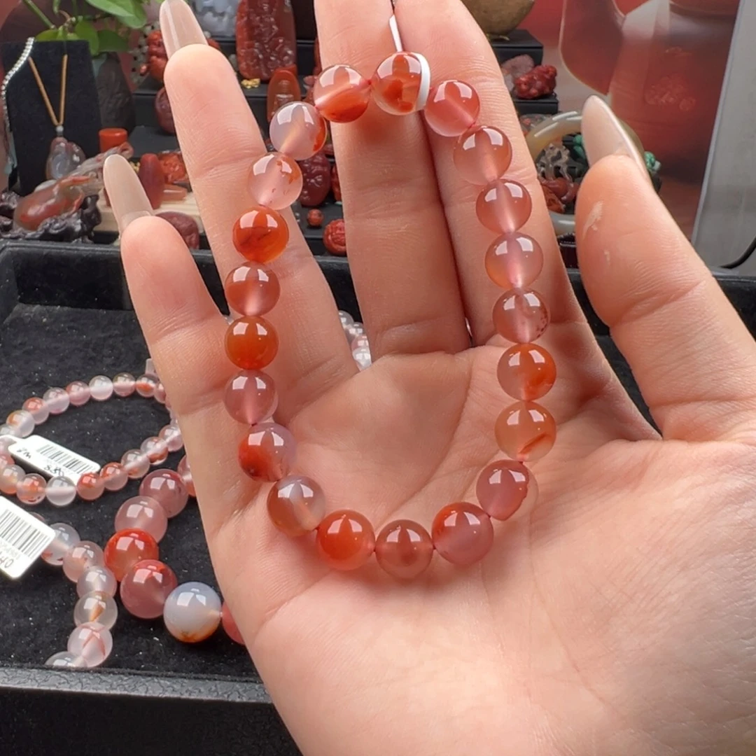 南红玛瑙未镶嵌手链9mm手串