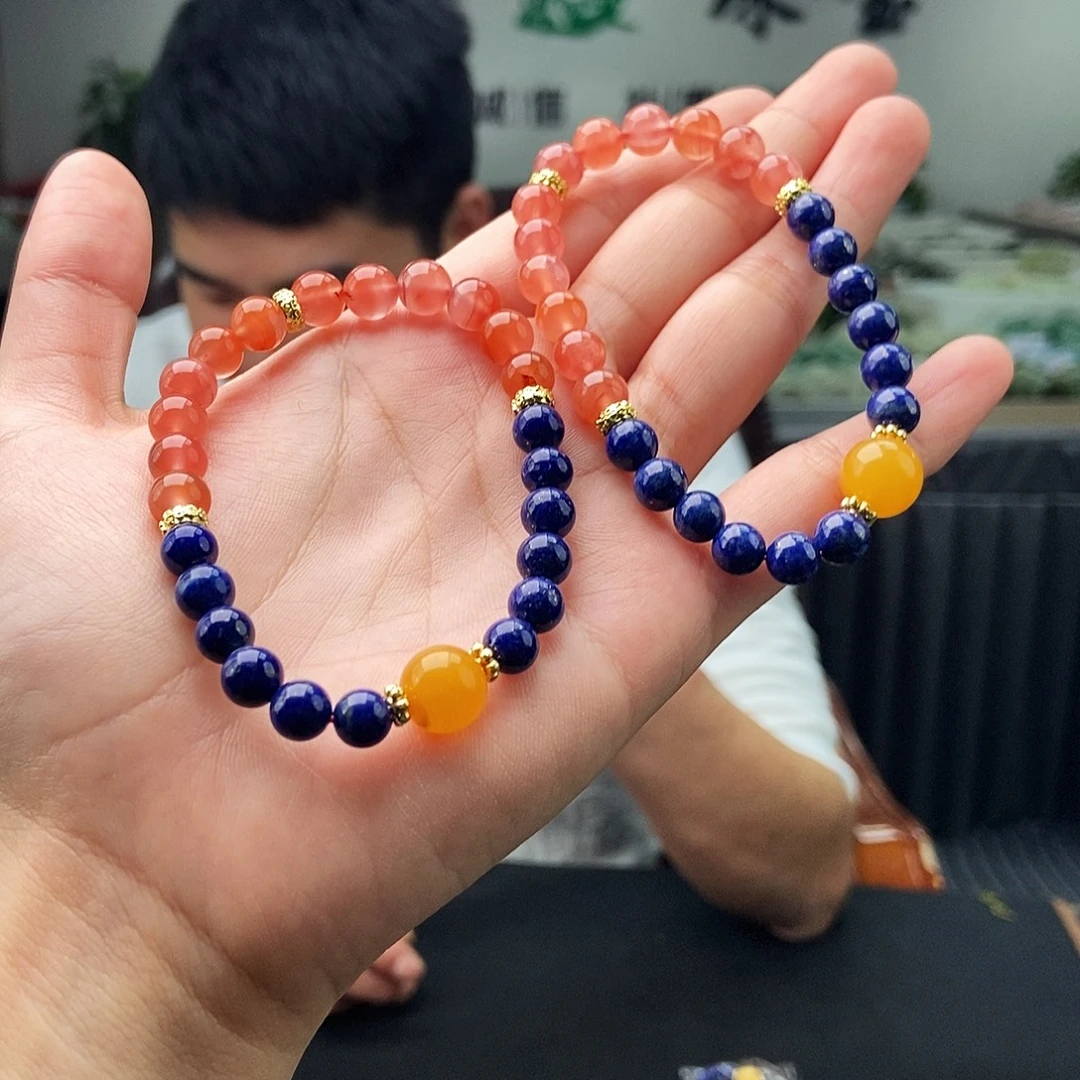 青金石未镶嵌颈饰手串 颜色多样性发拍一发一