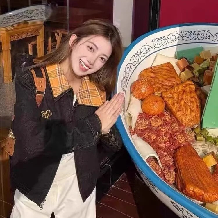 BZX复古拼接牛仔外套女春季新款设计感小众工装休闲短款夹克上衣