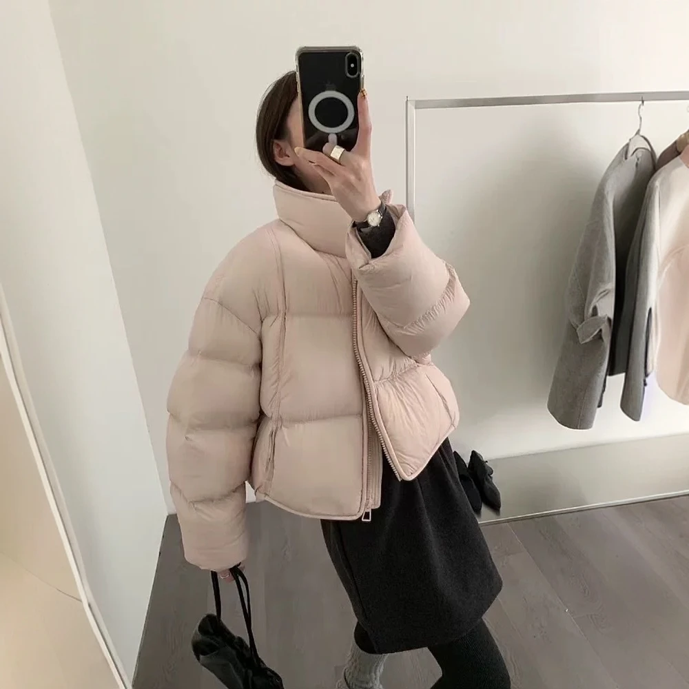 软糯减龄 高级感立领云朵泡芙轻柔保暖白鸭绒羽绒外套A010