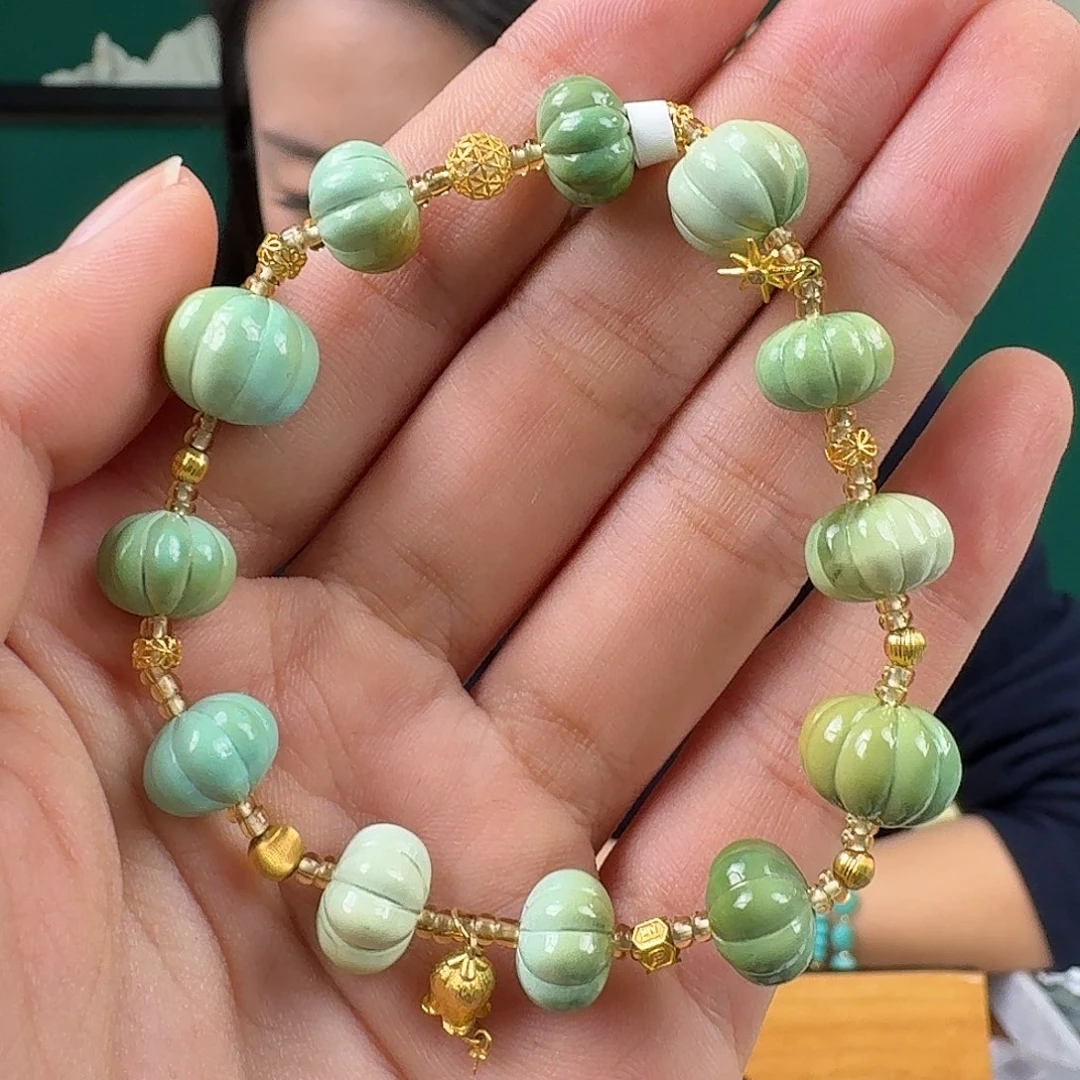 绿松石18K金镶嵌珠宝奇石