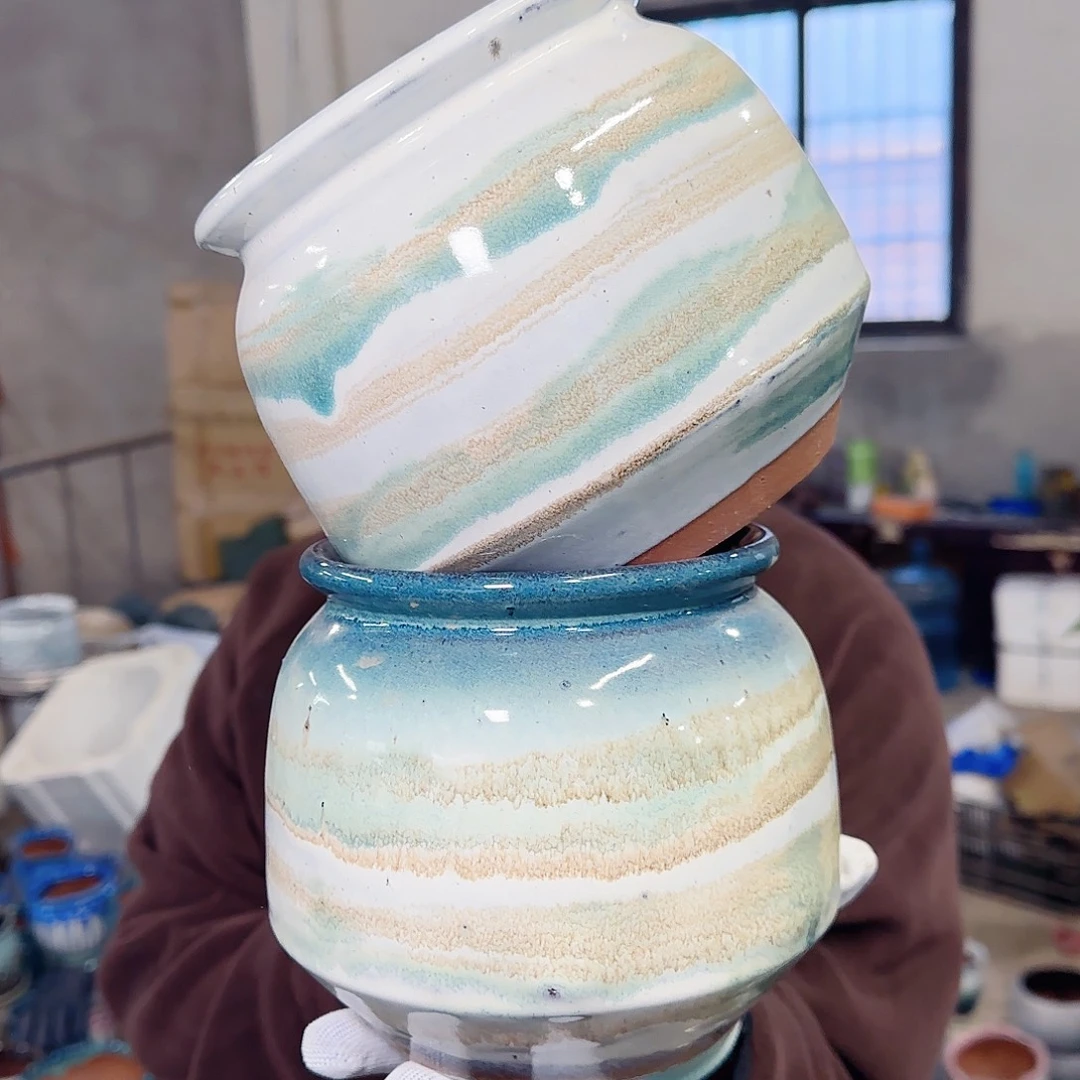 紫砂花盆高14口13