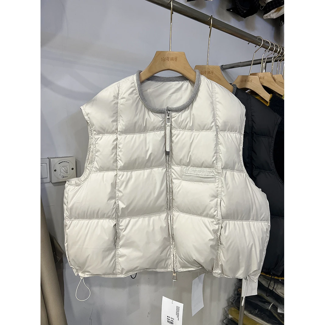 羽绒马夹女2025冬季新款时尚宽松短款外搭马夹外套休闲坎肩小个子