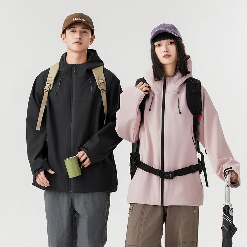 【小树带灵魂】冲锋衣春秋运动户外情侣防水连帽宽松防风