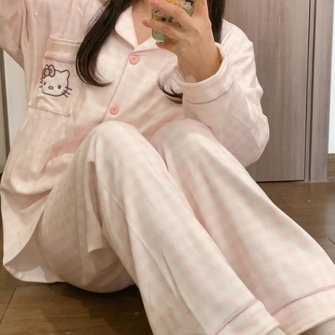 粉格小猫德绒加绒加厚睡衣秋冬季女款爆款2025新款长袖裤家居服