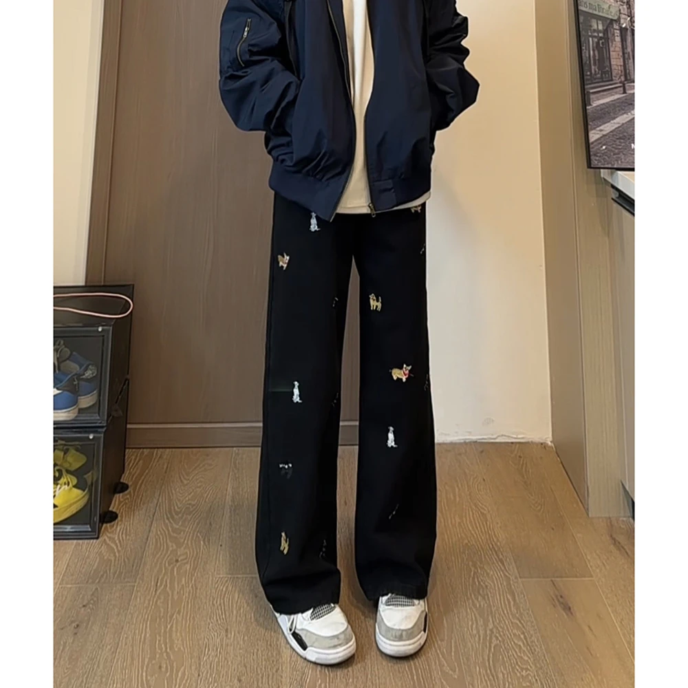 刺绣牛仔裤男款男士夏设计感国潮显瘦裤子牛仔裤穿搭百搭裤子夏季