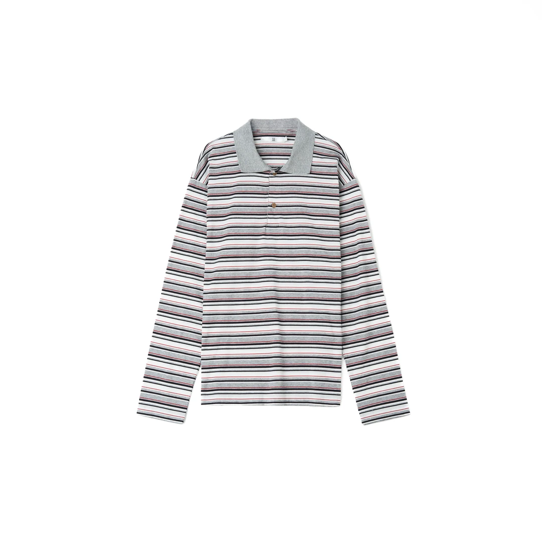 对倒 灰色条纹POLO IX.THELEFT买手店