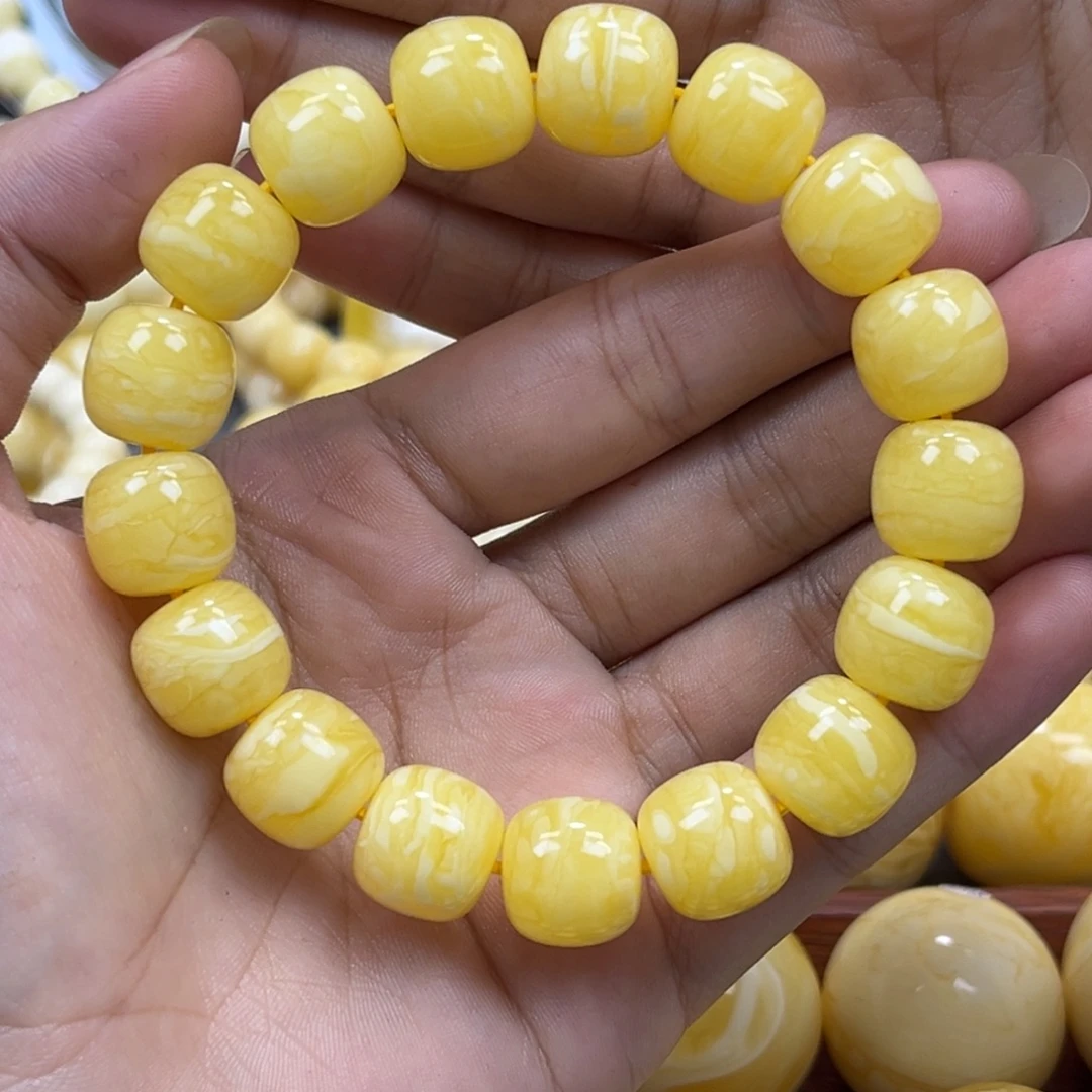 琥珀未镶嵌手串同料老型手串13mm