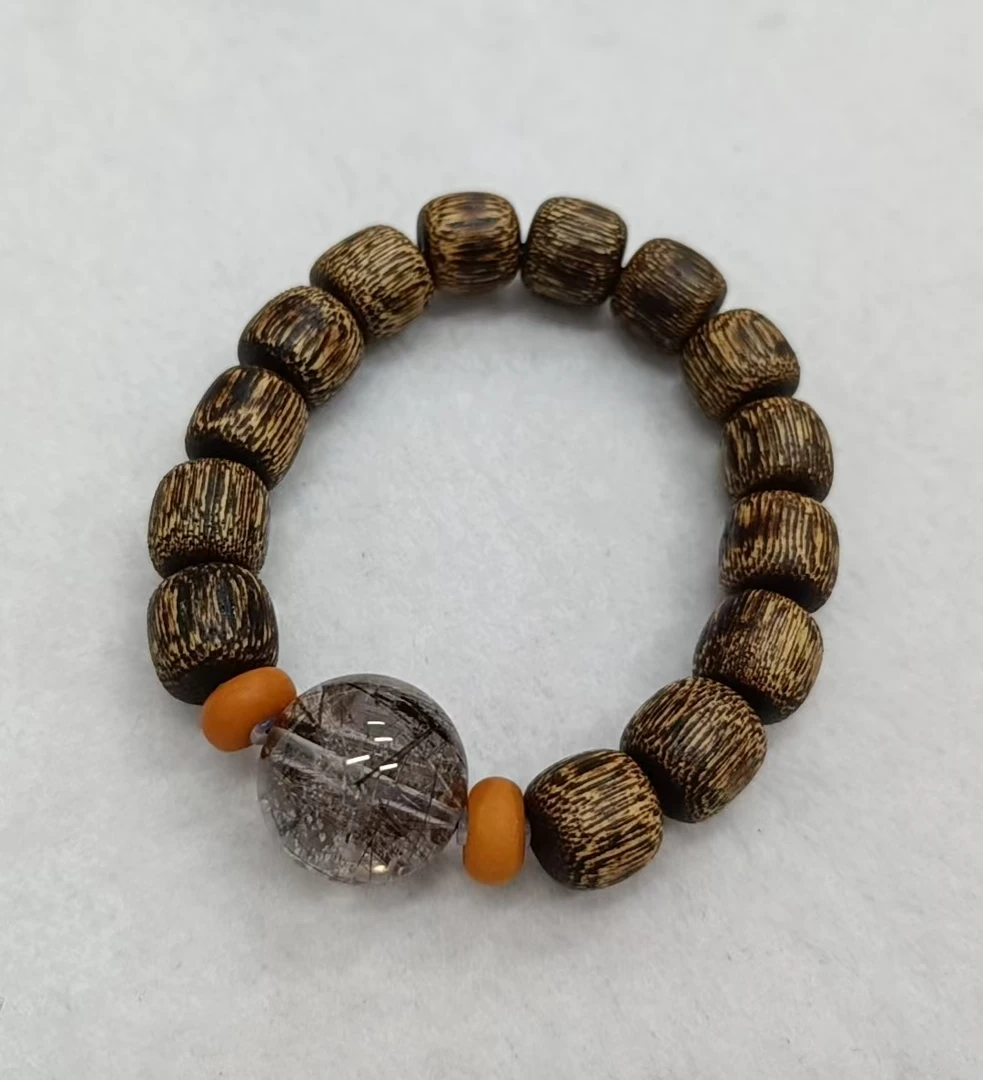 非金属木质手链 0626-012黄饼圆珠手链 时尚简约个性百搭精美精致