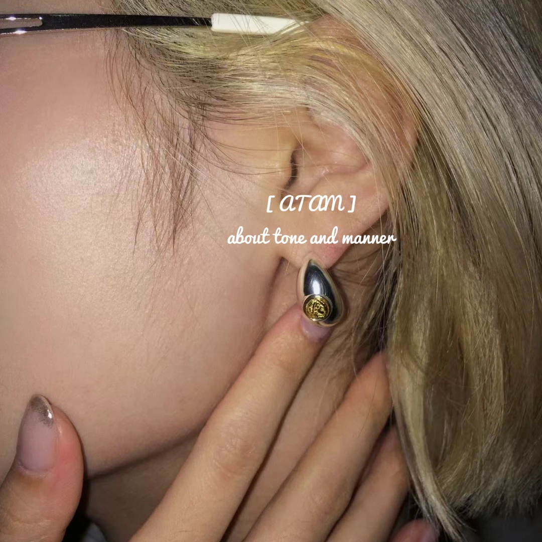 纯铜耳饰 水滴型复古百搭耳扣