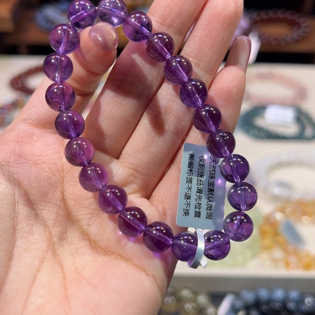 未镶嵌手串水晶8m高货乌拉圭浓郁色紫水晶