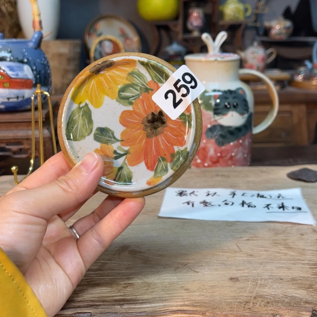 壶素浅陶瓷手工手绘