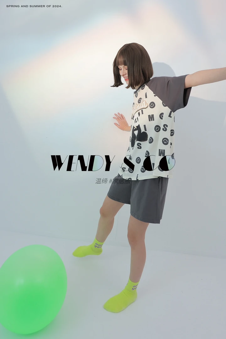 2025夏季新款甜美风休闲款圆领家居服套装可爱舒适睡衣88242