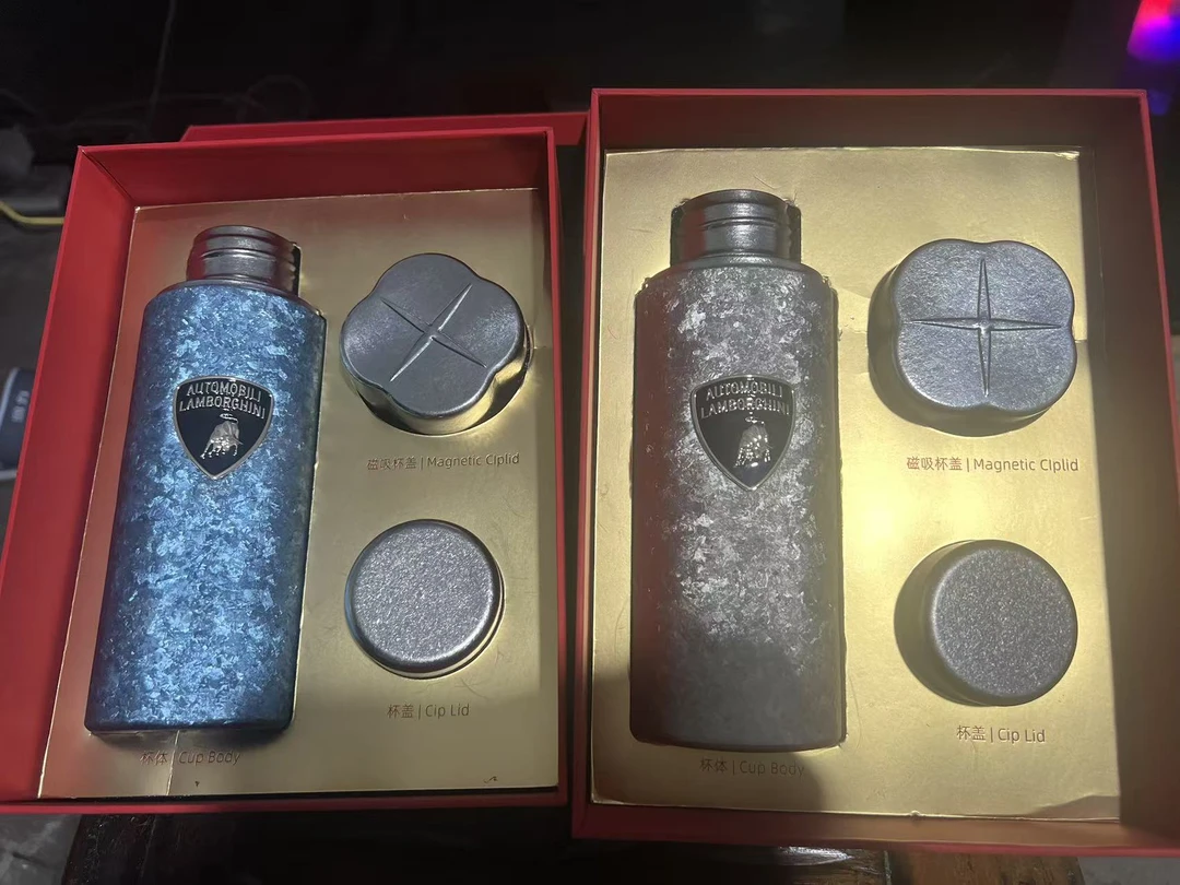 微瑕420ml纯钛冰花兰博基尼保温杯