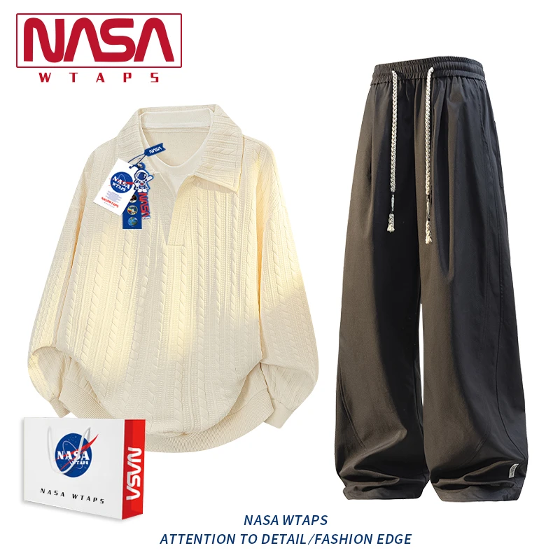 NASA WTAPS美式潮牌休闲运动套装男款春秋季假两件卫衣长裤两件套