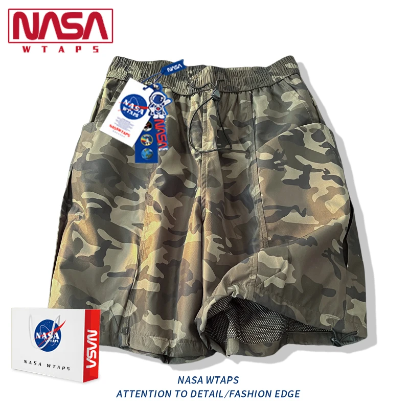 NASA WTAPS美式迷彩短裤男款夏季户外速干工装五分裤宽松休闲中裤
