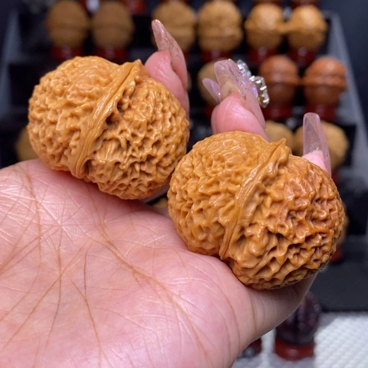 文玩核桃把件珊瑚元宝48号