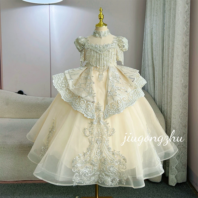 【流金岁月】花朵生日走秀重工公主裙高端儿童礼服花童主持