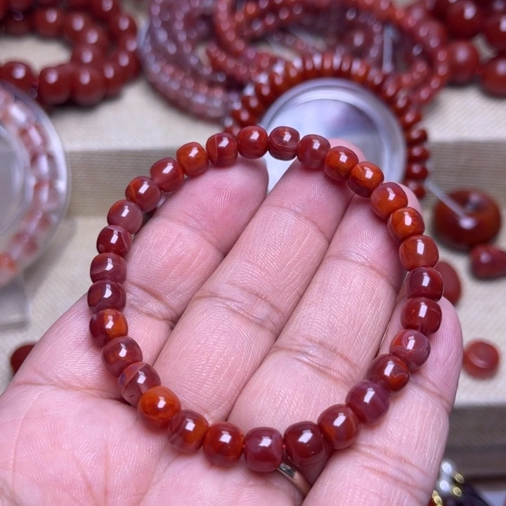 南红玛瑙未镶嵌手链火焰7 M