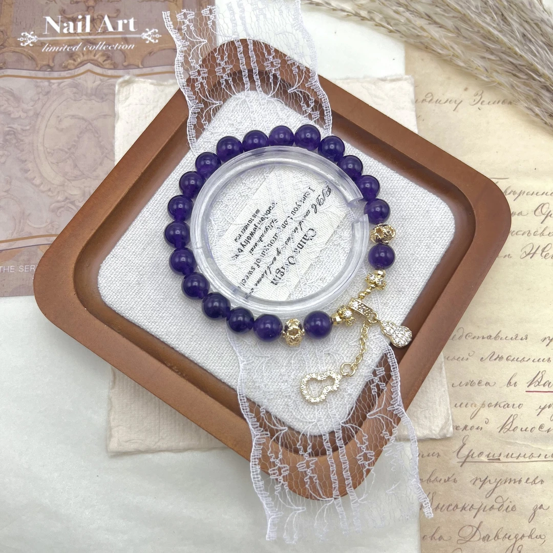 【臻水晶】S0422天然乌拉圭紫水晶手串精致多样性发其一