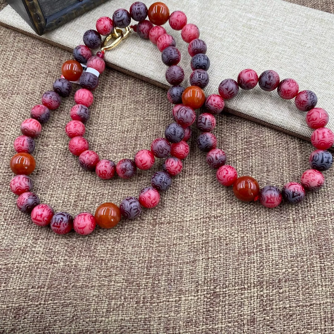 非金属珐琅项链 5156  红色项链套装精品大气奢华