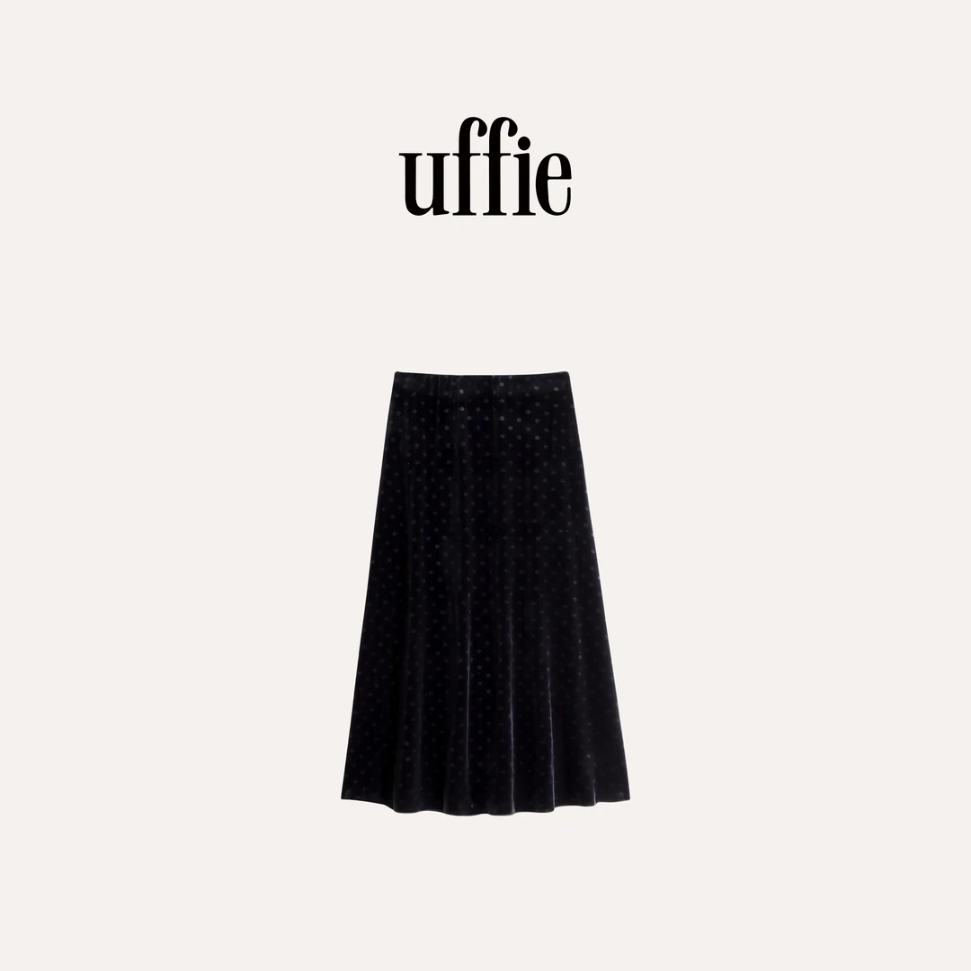 UFFIE于绘 波点丝绒半裙