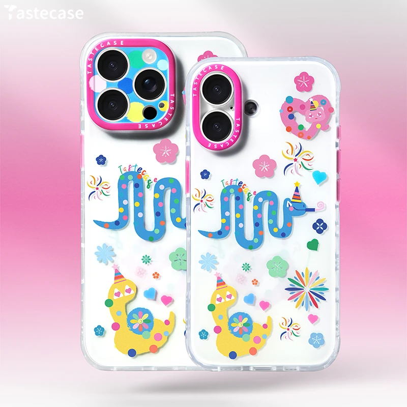 Tastecase彩色波点蛇新年蛇年手机壳适用于苹果iPhone16ProMax/15