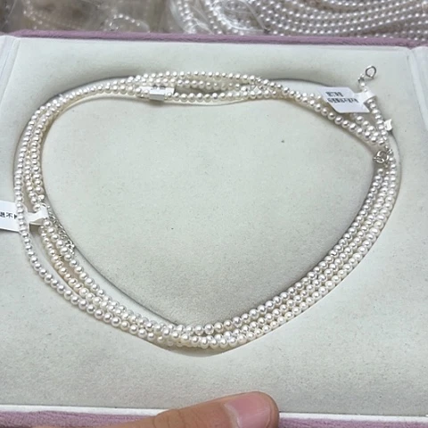 淡水珍珠珍珠项链银S925镶嵌11