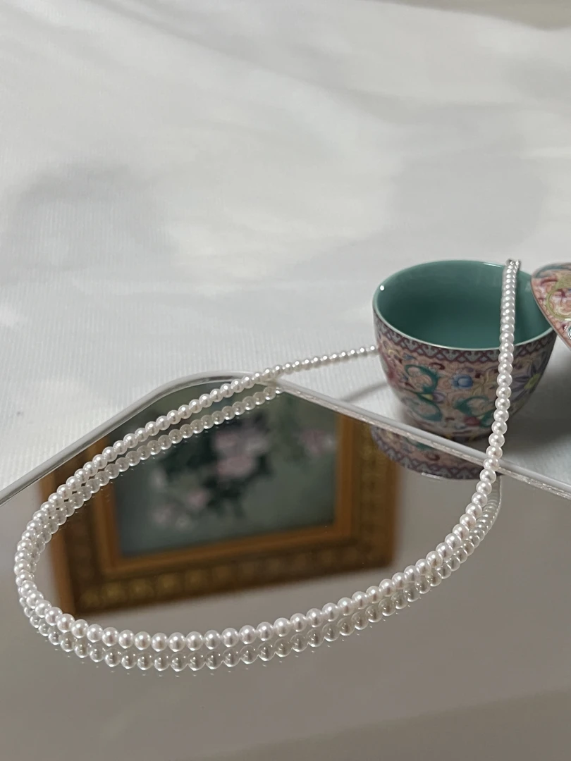 10）3.5-4mm极强光冷白淡水小米珠（精挑）