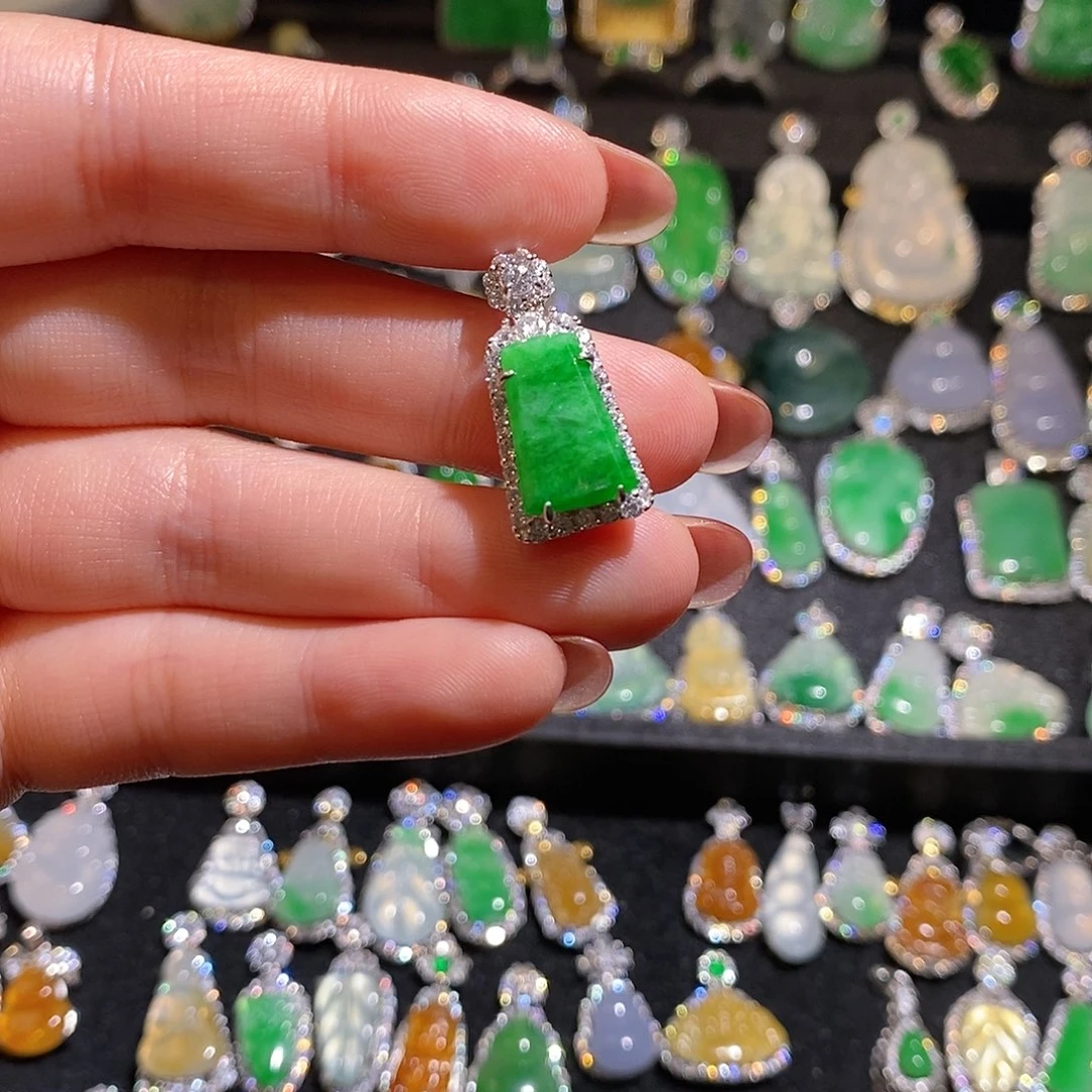 颈饰银S925镶嵌翡翠天然翡翠