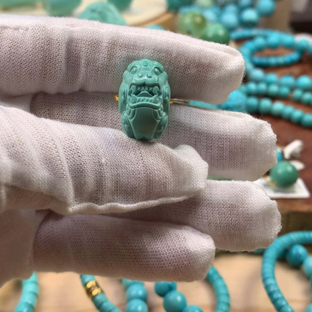 绿松石未镶嵌珠宝奇石貔恘珠19.5mm