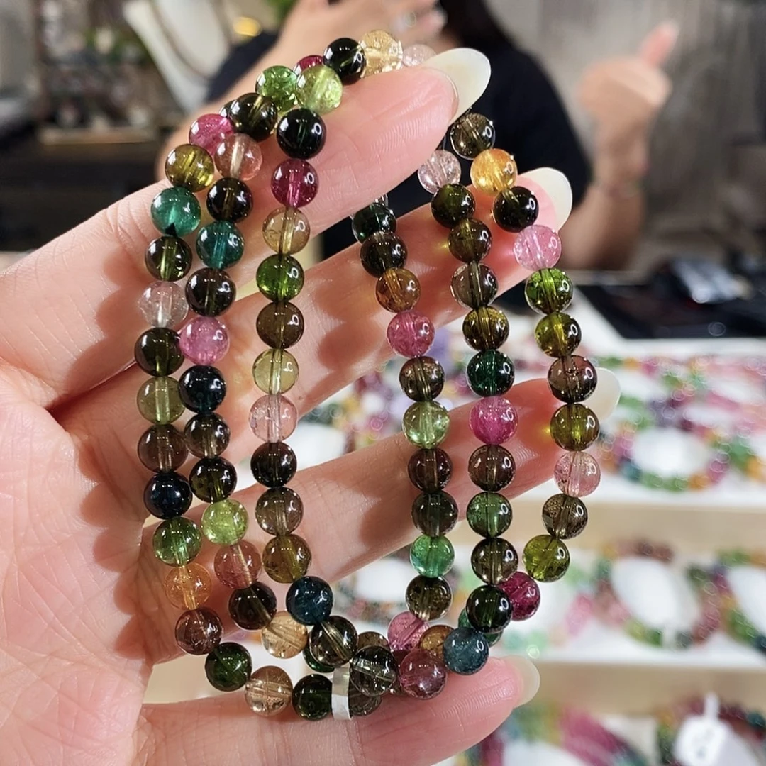 未镶嵌碧玺手链G2606三圈颜色微差