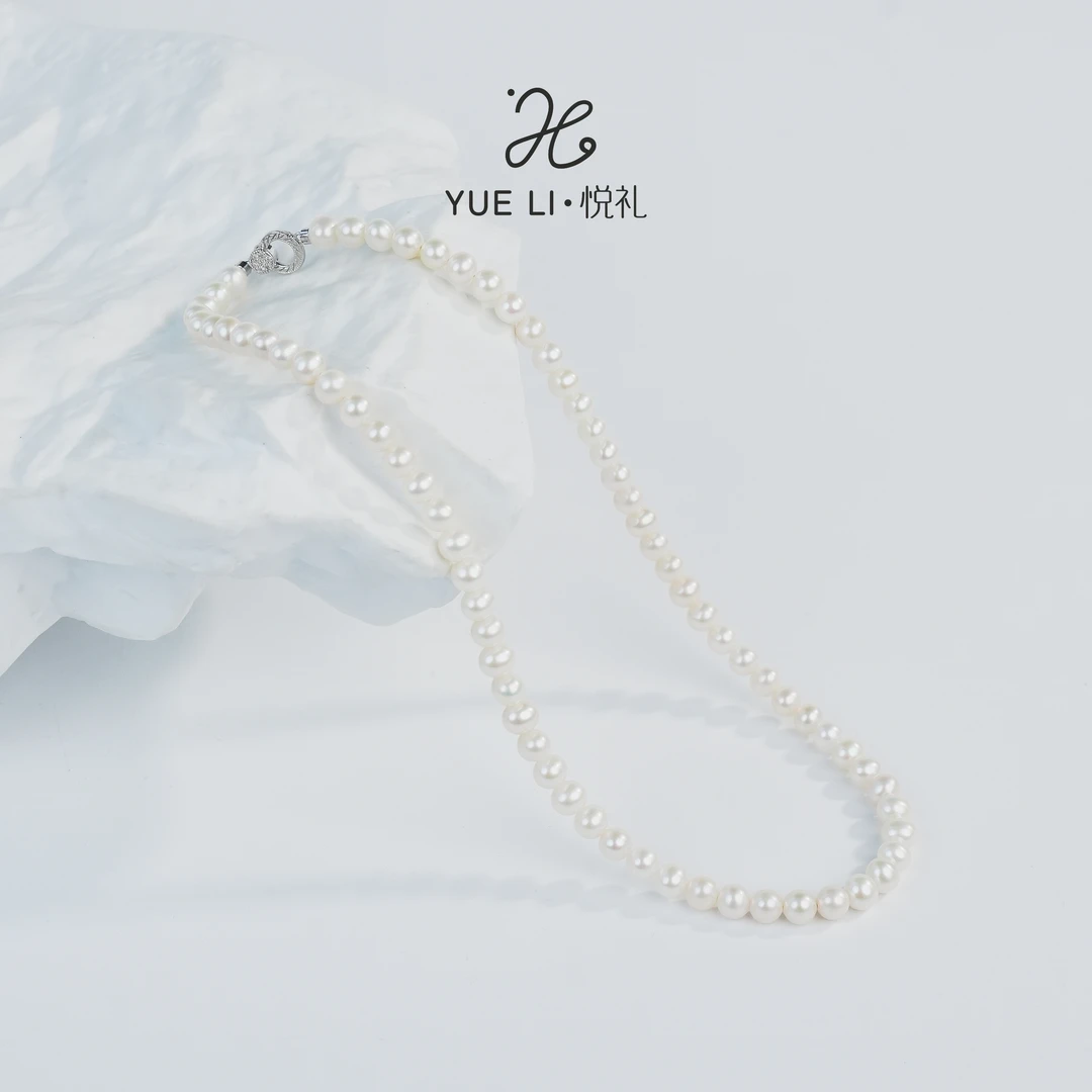 【悦礼】【冰雪精灵】淡水无核6-7mm项链 S925银
