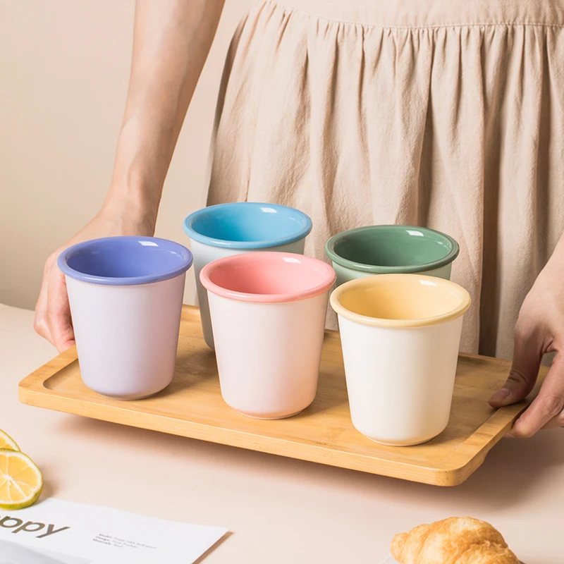 ezicok彩虹咖啡杯随手杯创意陶瓷韩式
