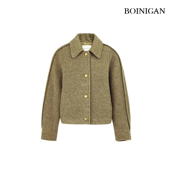 BOINIGAN短款毛呢外套25秋冬加厚羊毛夹克