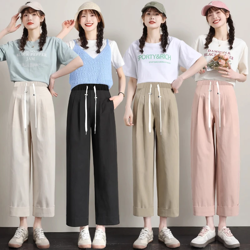 【伊伊】孕妇裤春夏季宽松工装裤九分裤阔腿裤日系老爹裤直筒萝卜裤